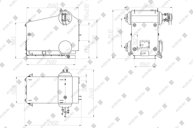 Котел Е 1/9 водогрейный чертеж