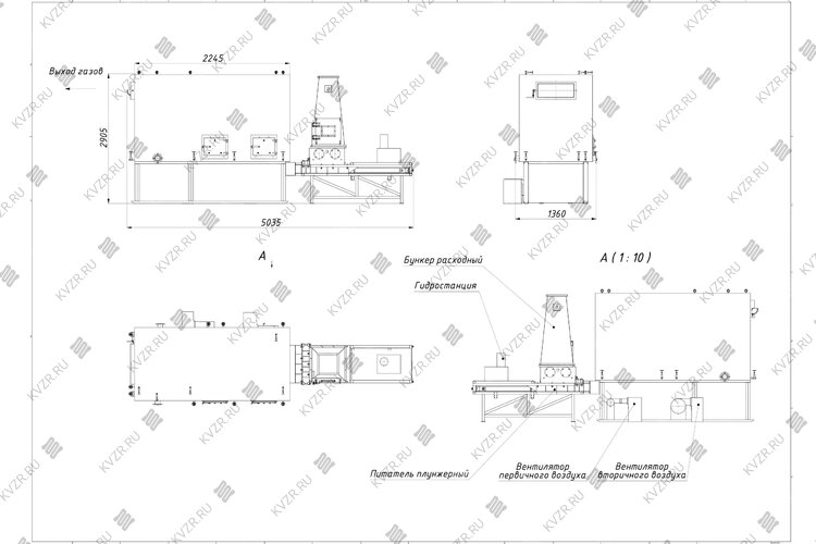 Чертеж котла 600 кВт на щепе